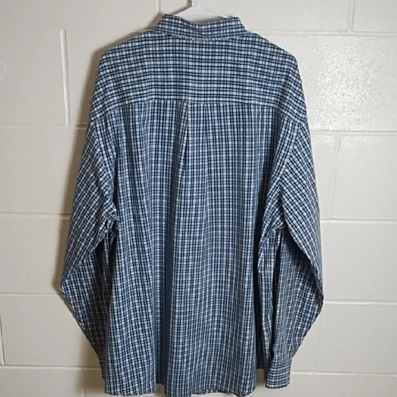 Classic Blue Plaid Button Down Shirt 2XLT Long Sleeves - Picture 2 of 16